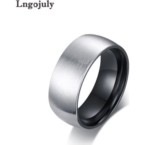 Fashion 8MM Stainless Steel Bare Body Brushed Rings For Men Engagement Anniversary Party Ring Jewelry Accessoeries Gifts