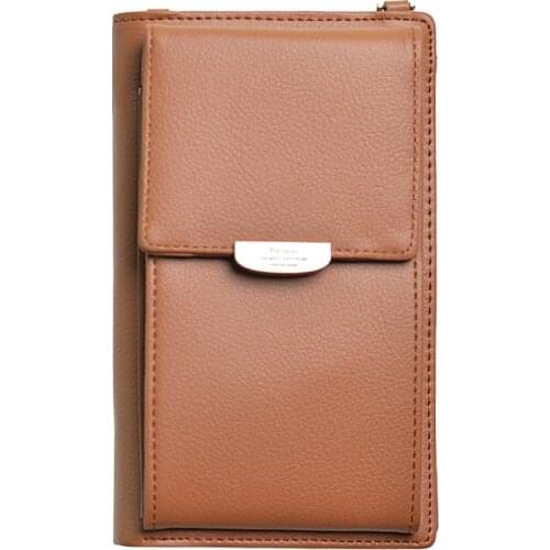 Fashion PU Leather Women Wallet New Designer Ladies Money Wallet Clutch 6 Colors Mini Mobile Phone Bags Chain Crossbody Bags