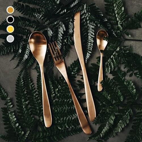 Pack of 5pcs Stainless Steel Cutlery Flatware Sets Knife Fork Spoon Sets Kitchen Appliance