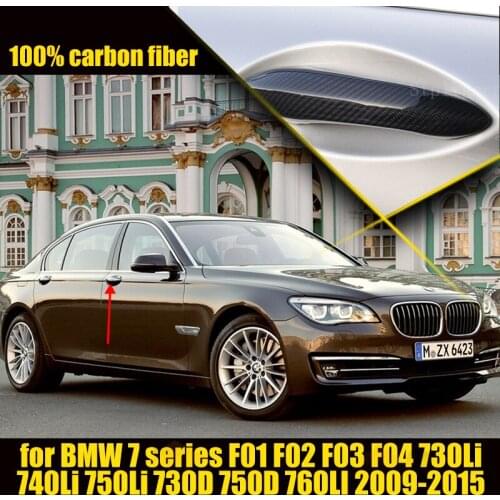 100% Real Carbon Fiber Door Handle Trim Cover Molding Fit for BMW 7 Series F01 F02 F03 F04 730Li 740Li 750Li 730D 750D 2009-2015