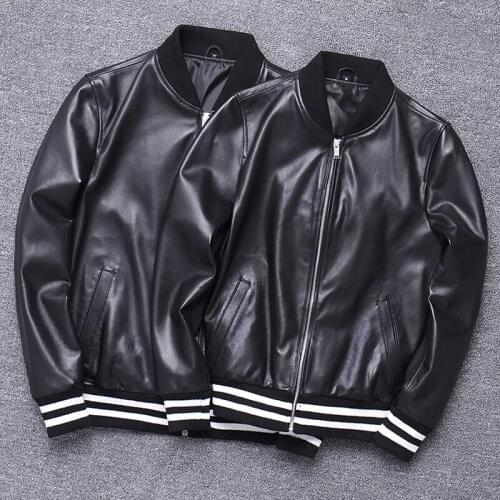 Genuine Clothing Men And Women Fund Lovers Baseball Serve Leather Jacket Loose Coat Head Layer Sheep Kawadate