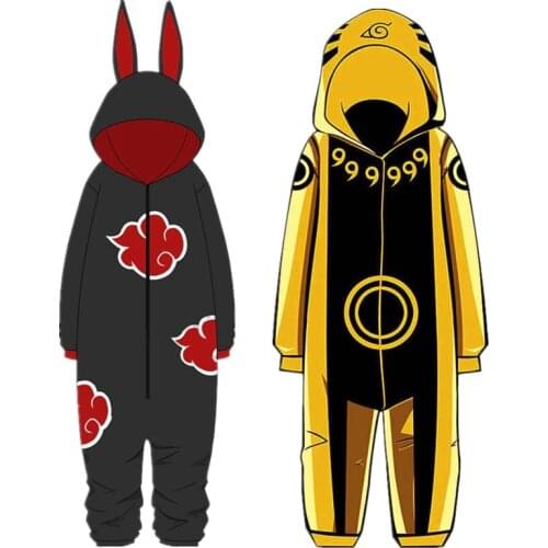 2021 New Anime Cosplay Costume Adult Unisex Pajamas Jumpsuits With Hood Cartoons Printing