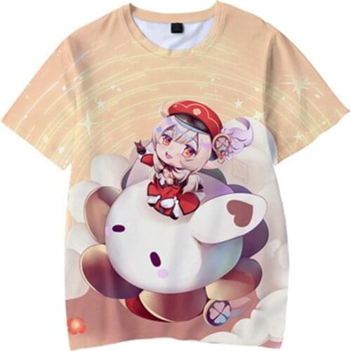 New Genshin Impact Anime Game Short Sleeve Couple T-Shirt Genshin Impact Top T-Shirt,Adults And Children Have Suitable Sizes