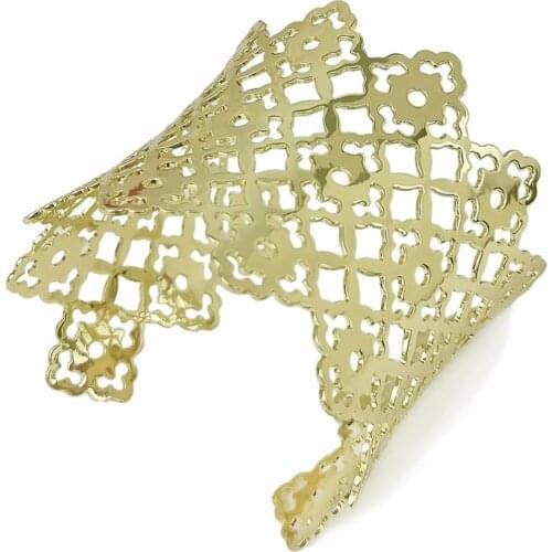 Metal Opening Cuff Bracelets Bangles Gold Color Fashion Hollow Out Big Statement Bracelets For Women 2020 Gifts Jewelry UKMOC