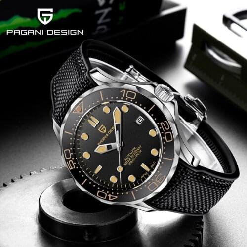 PAGANI DESIGN New Top Brand silicone men automatic watches 007 Commander men mechanical wristwatches Japan NH35A Waterproof 100M