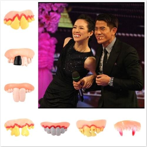 1-10Pcs Halloween Dentures Funny Prank Shocker Novelty Denture Props Vampire Cosplay Costume Funny Tricks and Joke Props 5Z