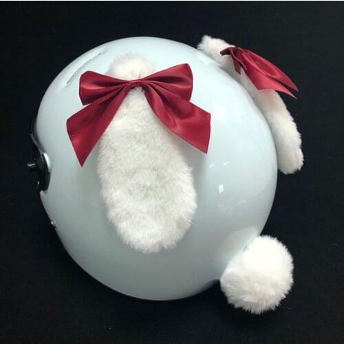 Rabbit Ears Helmet Decoration Cat Ears Modified Motorcycle Electric Car Locomotive Ski Helmet Accessories Female