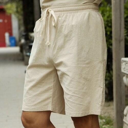 New Hot Summer Casual Imitation Cotton Linen Shorts Men Plus Size High Waist Shorts Fashion Short Pants Streetwear Mens Shorts