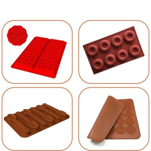 Food Silicone Cake Mold Biscuit Resin Waffle Donut Macarons Chocolate Mold Spot Baking Mold