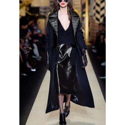 See Orange Milian Winter Show Winter Two Piece Set Punk Lady PU Coating With Dress Women Suits 2 Piece