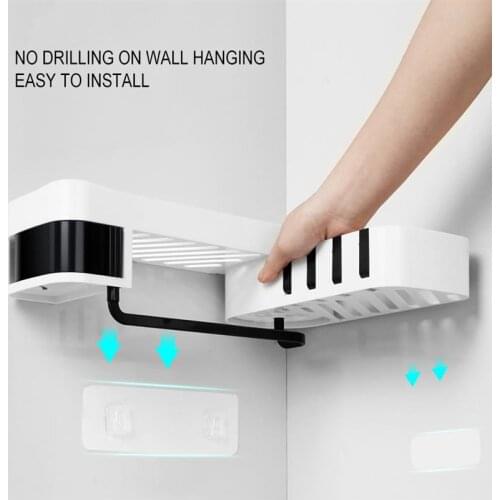 Bathroom Corner Storage Rack Shower Shelf Kitchen Organizer Bathroom Storage Self-adhesive Wall Mounted Type baño 4полка