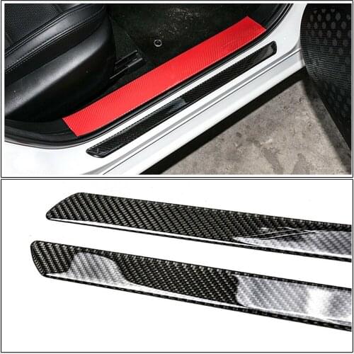 Universal Carbon Fiber Car Tuning Scuff Plate Door Sill Cover Panel Step Protector Guard 49/26CM Interior Parts Car Accessories