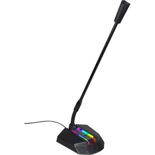 USB Microphone With RGB Magic Lights for PC Computer Laptop Notebook Desktop Gaming Chatting Noise Reduction Microphone