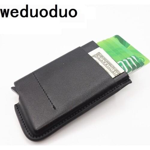 Weduoduo 2019 New Style Genuine Leather Card Cases Anti-theft RFID Credit Card Holder Pop Up Card Automatically Luxury Gift