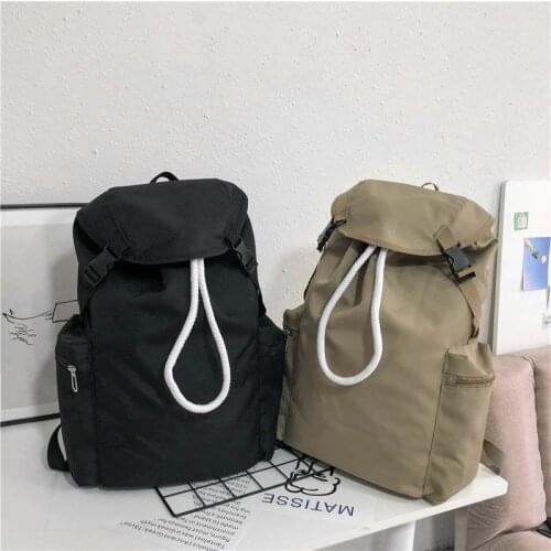 2021 Japanese Fashion Womens Backpack Solid Color School Bag For Girls Large Capacity Lightweight Travel School Backpack