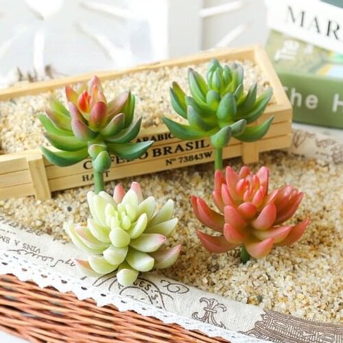 1pc Fleshy Artificial Plants Flocking Succulents Potted DIY Leisure Window Sill Balcony Bedroom Living Room Decoration Ornaments