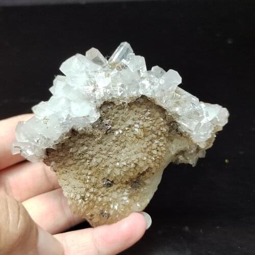 161.7gNatural rare columnar Aurora calcite and crystal symbiotic geology teaching collection ornaments home decoration (send box