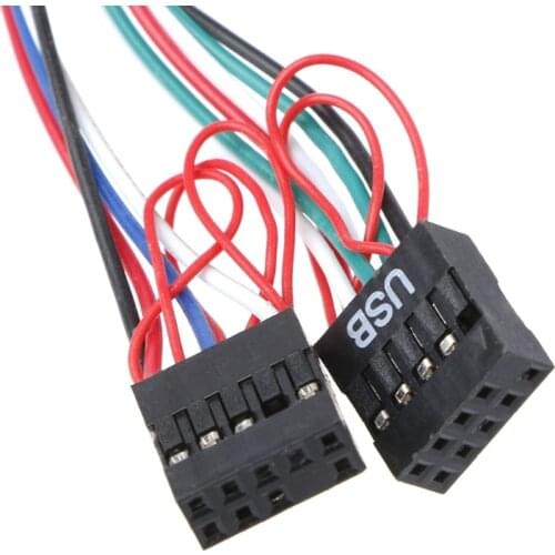 2-Port USB 2.0 Computer Case Front Panel Audio Jacks Port Mic Earphone Cable