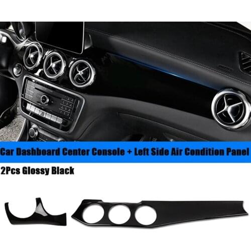 2Pcs Car Dashboard Center Console Air Condition Panel Decoration for Mercedes Benz W176 GLA X156 CLA C117 2013-2019
