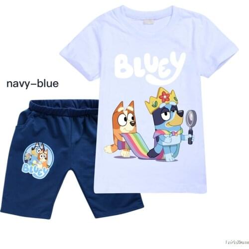 Kids Clothing Sets Summer Bingo Blueye Boy Clothes Suits Sleeveless Casual Baby Girl Clothes Sets Cotton Top+Pants 2Pcs