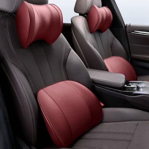 2Packs Car Pillow & Back Support Cushion with Adjustable Strap Neck Pillow Back Cushion Memory Cotton