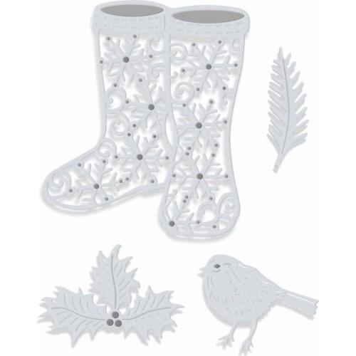 2020 New Christmas Shoes Sock Metal Cutting Dies For DIY Cut Paper Craft Making Decoration Greeting Card Scrapbooking NO Stamps