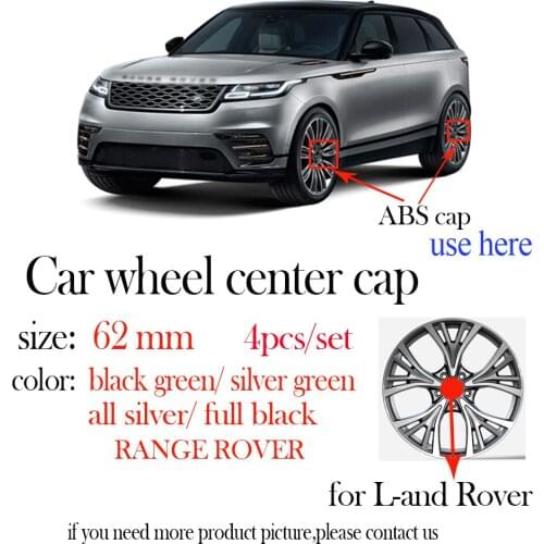 4pcs/lot 62mm silver black Car Wheel Center Caps hub rim covers for RANGE ROVER Evoque Discovery Car accessories
