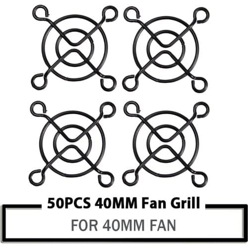 50Pcs YOUNUON 40MM Black Metal Steel Fan Protector Finger Guard Grill Net 40X40MM 4CM Fan Grills