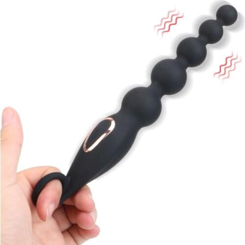 7 Frequency Pull Ring Anal Plug Vibrator Sex Toy For Men Women Anal Beads Vibrator Butt Plug Anal Training Toy Waterproof