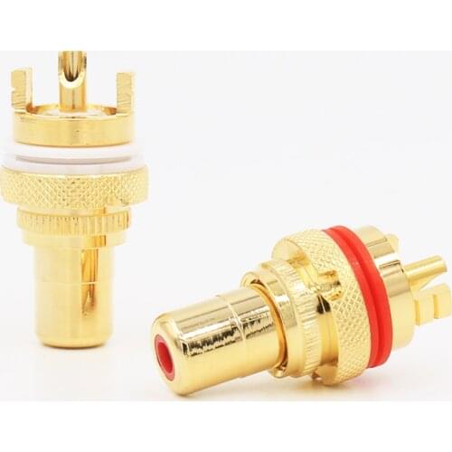 8Pcs 24K Gold plated RCA socket RCA female RCA chassis for CD and amplifier Tube Amplifier