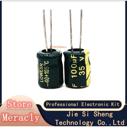 20pcs/lot S31 Low ESR/Impedance high frequency 35v 100UF aluminum electrolytic capacitor size 6*7 100UF35V 20
