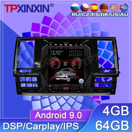 64G For Volkswagen VW T5 T6 2016 - 2019 Android 9 Car Tape Recorder Multimedia Player GPS Navigation Tesla 9.7'' Vertical Screen