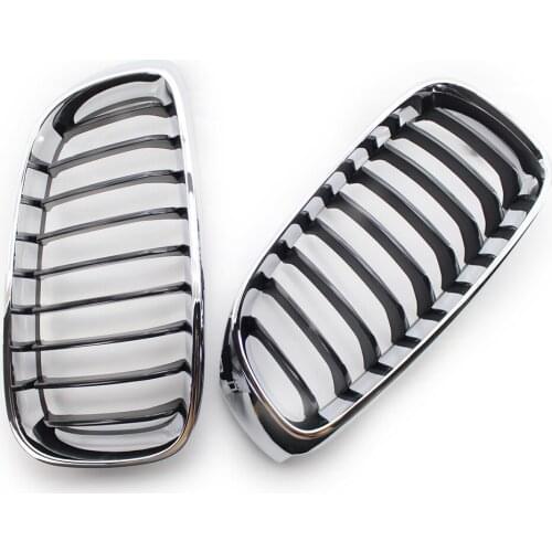 Car Gloss Black & Chrome Frame Front Kidney Grille Fit For BMW F34 328i 335i GT 2014-2017