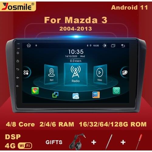 2 din Android 11 Car Multimedia Player For Mazda 3 bk 2004-2013 Mazda 3 Radio Navigation AudioGPS AI Voice Control DSP 4GCarplay