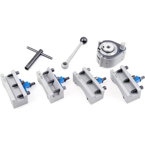 Quick Change Tool Lathe Swing Dia.150~300mm QCT Post Turret Kits include 1pcs tool post+4pcs Tool Holders TOOA1
