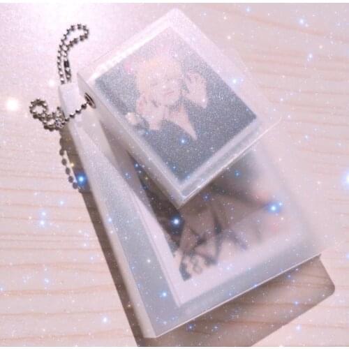 Jelly Glitter Color Photo Album for Mini Photo Sticker & Name Card 2 Inch 3 Inch Photos with Chain