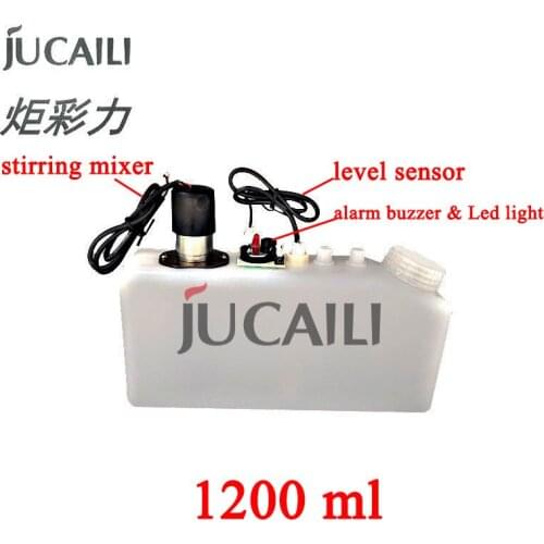 Jucaili 1200ml ink cartridge with level sensor/stirring mixer/alarm for Infiniti/Gongzheng/Crystaljet inkjet printer ink tank