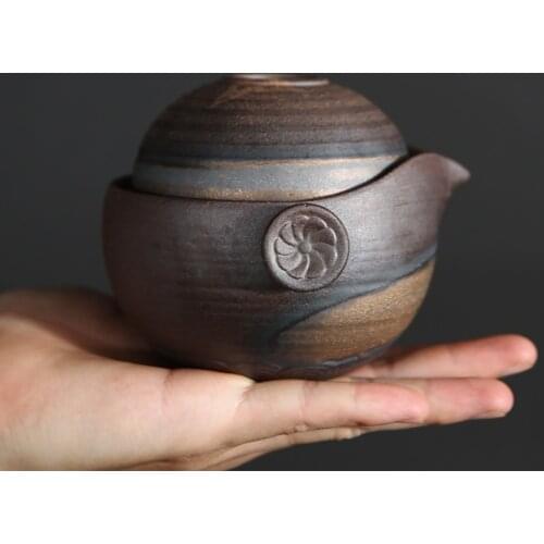 Japanese Style Ceramic Teapot Kung Fu Gaiwan Coarse Pottery Kettle Water Mug Portable Travel Tea Sets Office Teacup Drinkware