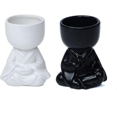 Buddha Ceramic Flower Pot Nordic Body Art Vase Desktop Succulent Planter Pot Home Room Decoration Craft Personality Gift