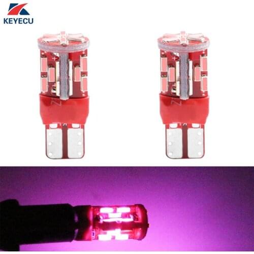KEYECU 2x T10 194 168 W5W Violet 30SMD 4014 LED Light Bulb For Car Replacement Bulb Backup Reverse Side Marker Clearance Light