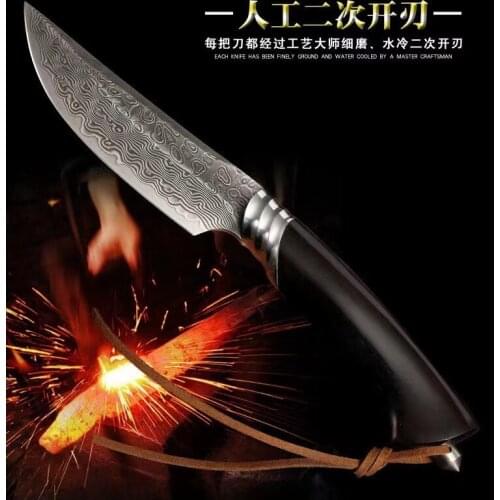 New Arrival VG10 Damascus Steel Blade sharp tactical straight knife collection and gift knife defensive Fixed Blade knife