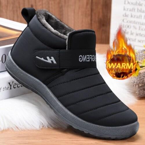 LLUUMIU women Boots Warm 2021 trending Snow Boots Couple Winter Shoes women Comfortable Outdoor Men work shoes sneakers black