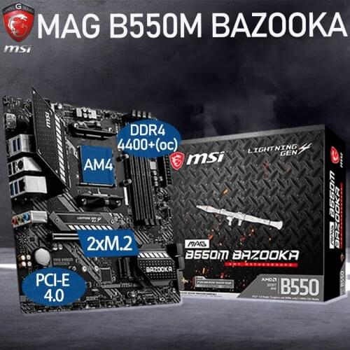 MSI MAG B550M BAZOOKA Motherboard AM4 DDR4 128Gb 4400(OC) M.2 PCI-E 3.0 4.0 GAMING B550 Placa-mãe AM4 Desktop Micro ATX AMD B550