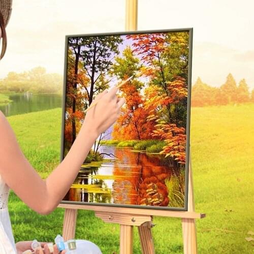 Landscape Tree Painting By Numbers Kit Oil Paints 40*50 Canvas Painting Decorative Paintings For Children For Wholesale