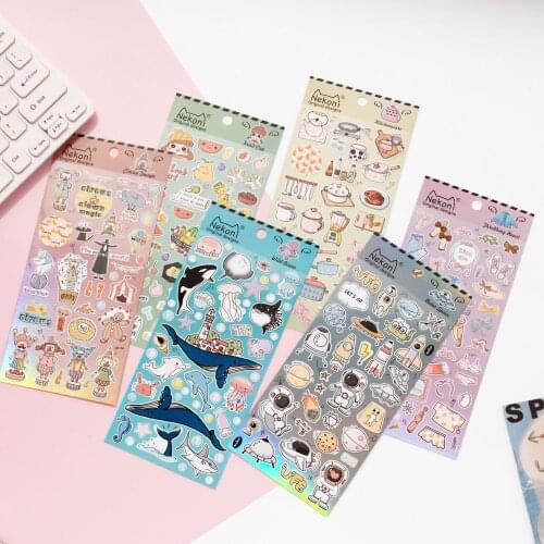 20sets/lot Kawaii Stationery Stickers Laser flat sunfish Planner Decorative Mobile Stickers Scrapbooking DIY Craft Stickers
