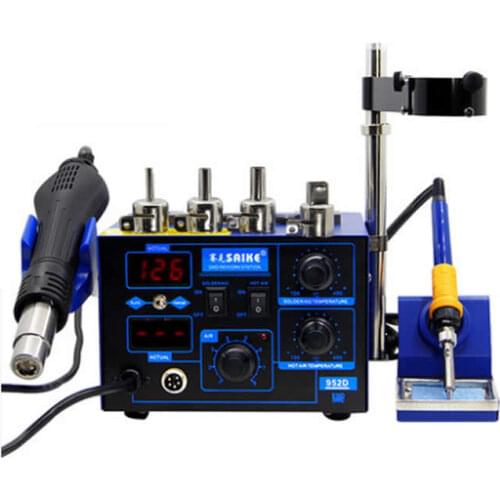 760W 2 in 1 soldering station Soldering Iron with desoldering gun Saike 952D for chip repair