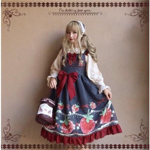 Palace princess sweet lolita set dress +shirt retro cute printing high waist victorian dress kawaii girl gothic lolita cos loli