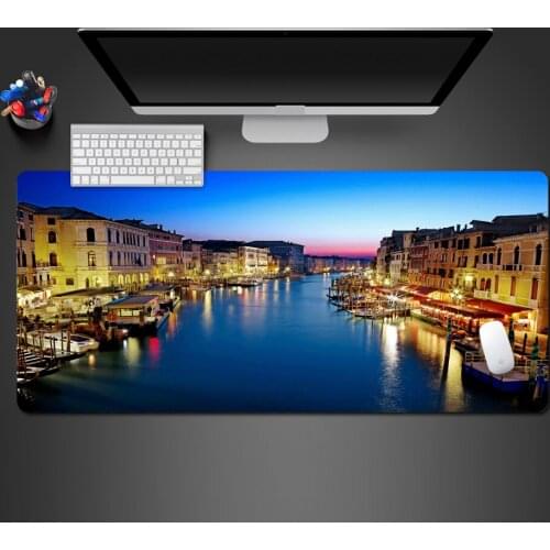 Hot Modern Water City Mouse Pad Rubber Washable Mat Office Computer Keyboard Mousepad Game Accessories Gaming Mouse Pad
