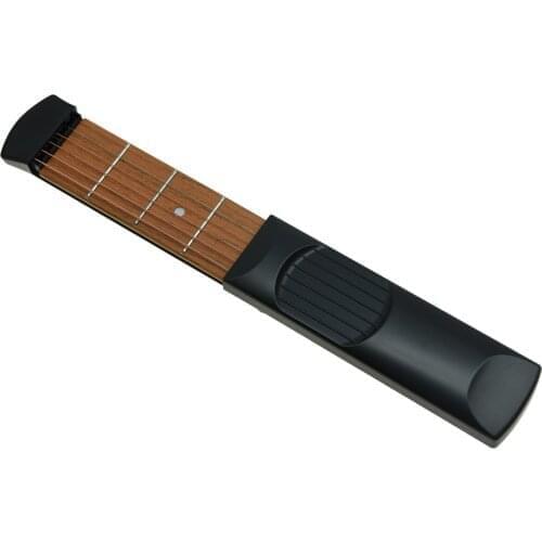 Portable Pocket Guitar 4 Fret Wooden Practice Tool 6 String Guitar Trainer for Beginner