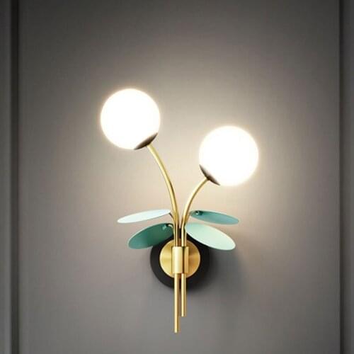 Modern Leaf Golden Bedroom Wall Lamp Corridor Aisle Decorative Lighting Wall Light LED Living Room Dining Room Furniture Lamps
